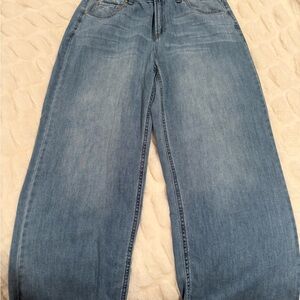 Oat New York Light Blue Wide-Leg Jeans